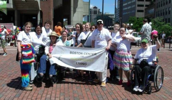 Allegra Stout with BCIL members and leaders at Boston Pride
