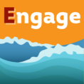 Image Description: "Engage" written move water with gentle waves