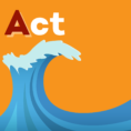 Image Description: "Act" written at the height of a wave.